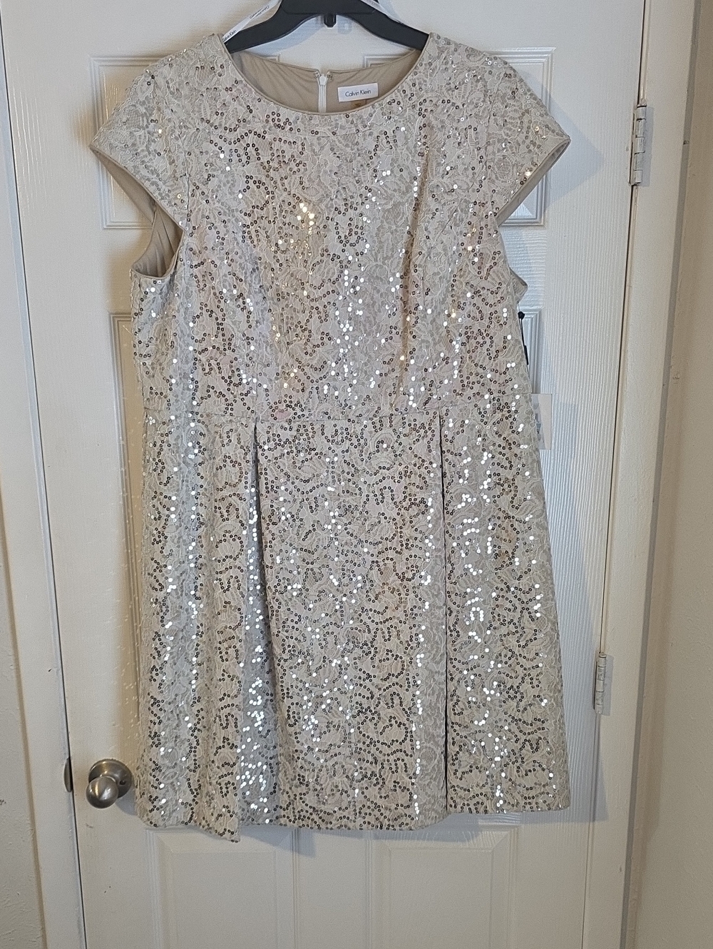 Calvin Klein Silver Sequin Dress
